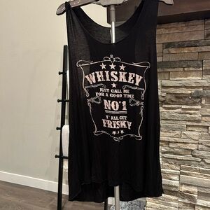 Black Graphic Tank Top